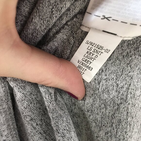 GAP Sweater Dress XS Gray Knit Stretch Cowl Neck 3/4 Sleeve - Picture 6 of 7